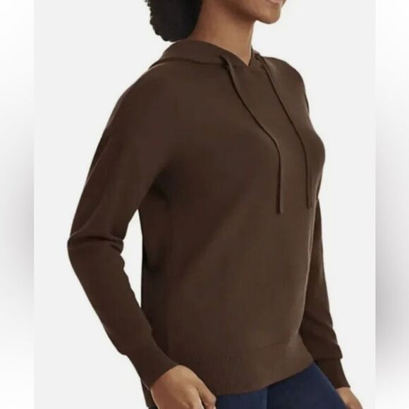 Luxury Cashmere Hoodie Womens Size large Brown - Picture 2 of 8
